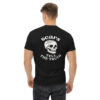 Black Varbridge t-shirt featuring a skull illustration and the phrase “Scars Tell the Truth” on the back