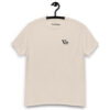 Beige Varbridge t-shirt on hanger with minimalist Vb logo on front